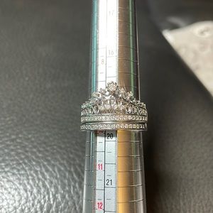 Crown Wedding Set. CZ Stones.